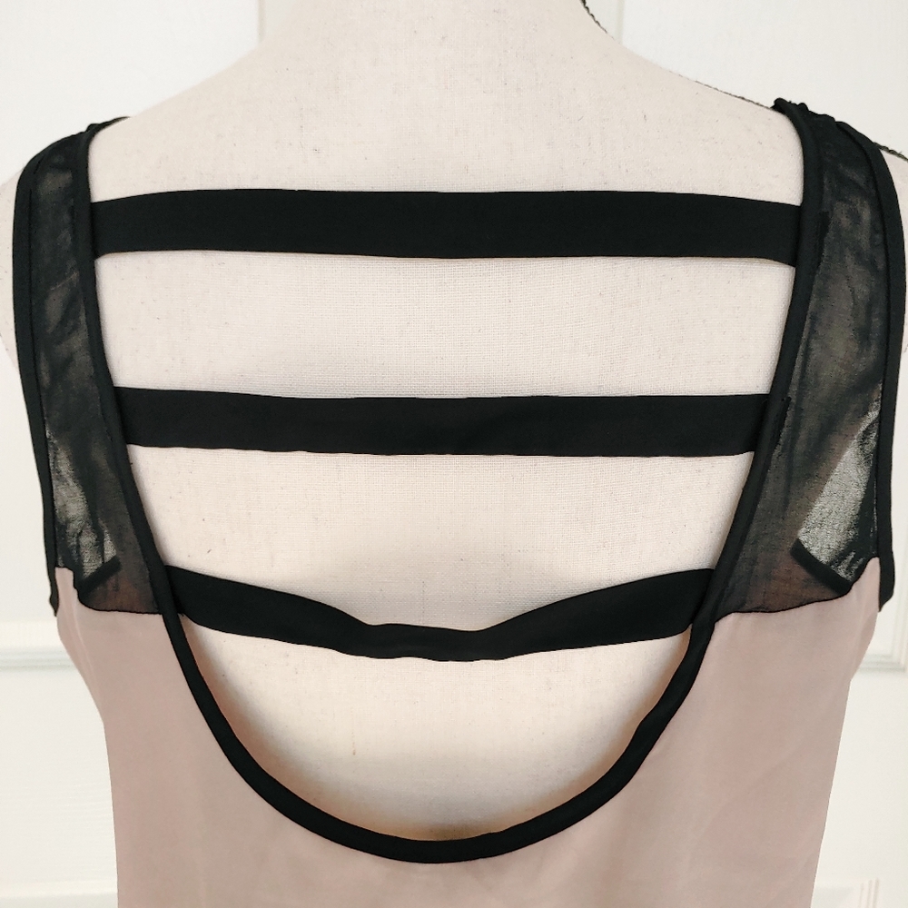 Bebe Silky Colorblock Strappy Back Button Tank - Picture 5 of 6